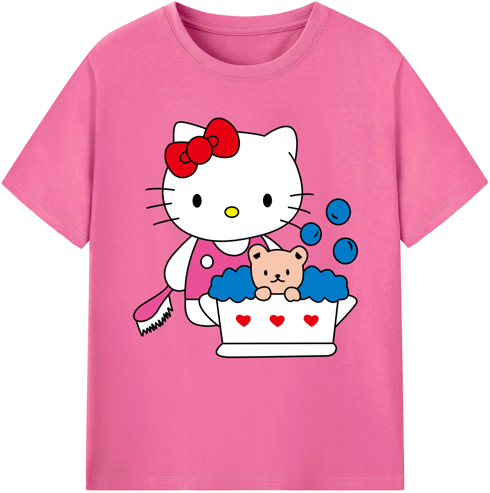 （画像用） Hello Kitty ハローキティ レディースカジュアルプリントTシャツ（綿100％）